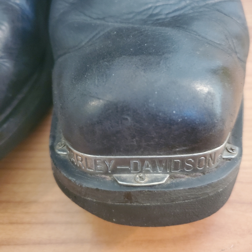Harley Davidson D96149 Mens Black Leather Motorcycle Boots 10M - Picture 4 of 9